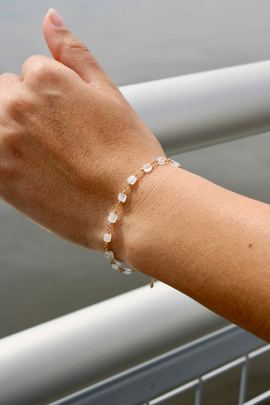 Gemstone Bracelet - Faceted Moonstone