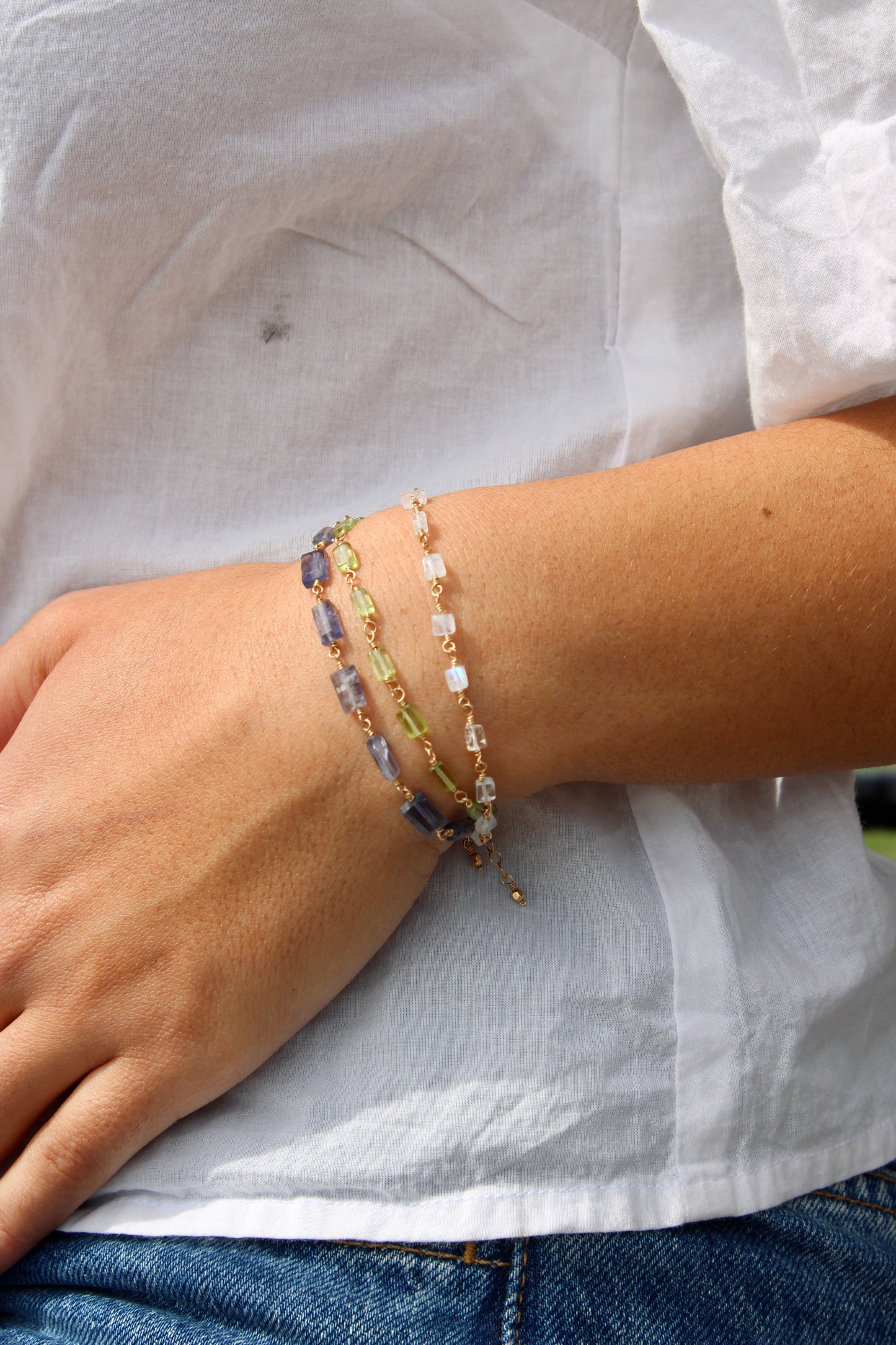 Gemstone Bracelet - Faceted Peridot