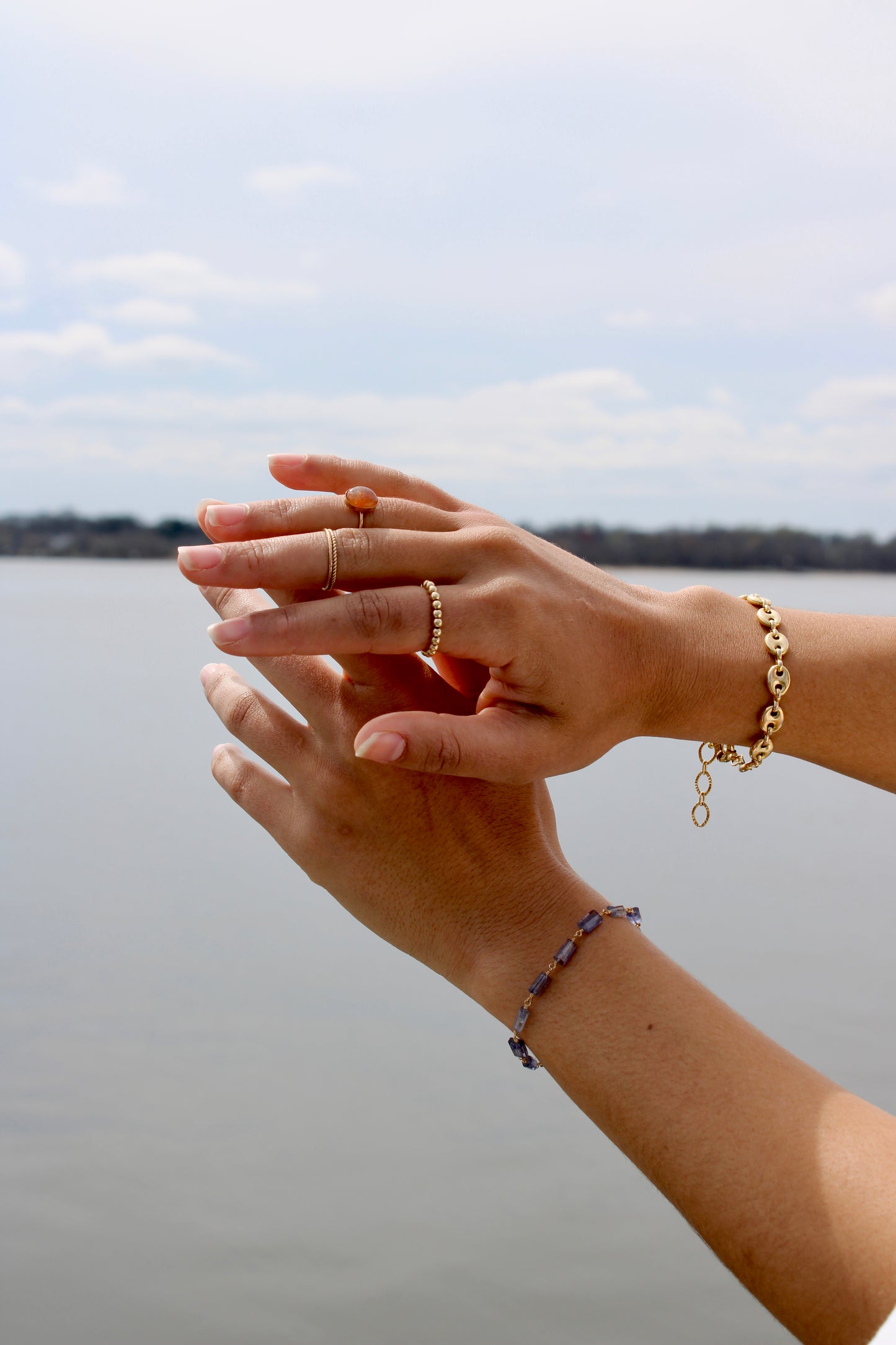 Puffed Mariner Chain Bracelet with Fancy Clasp