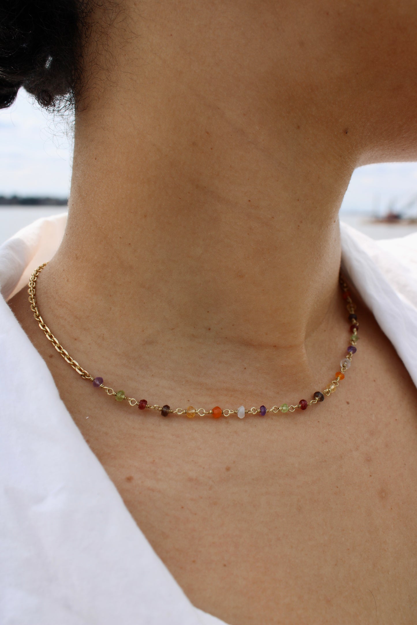 Mini Gemstone Chain Necklace