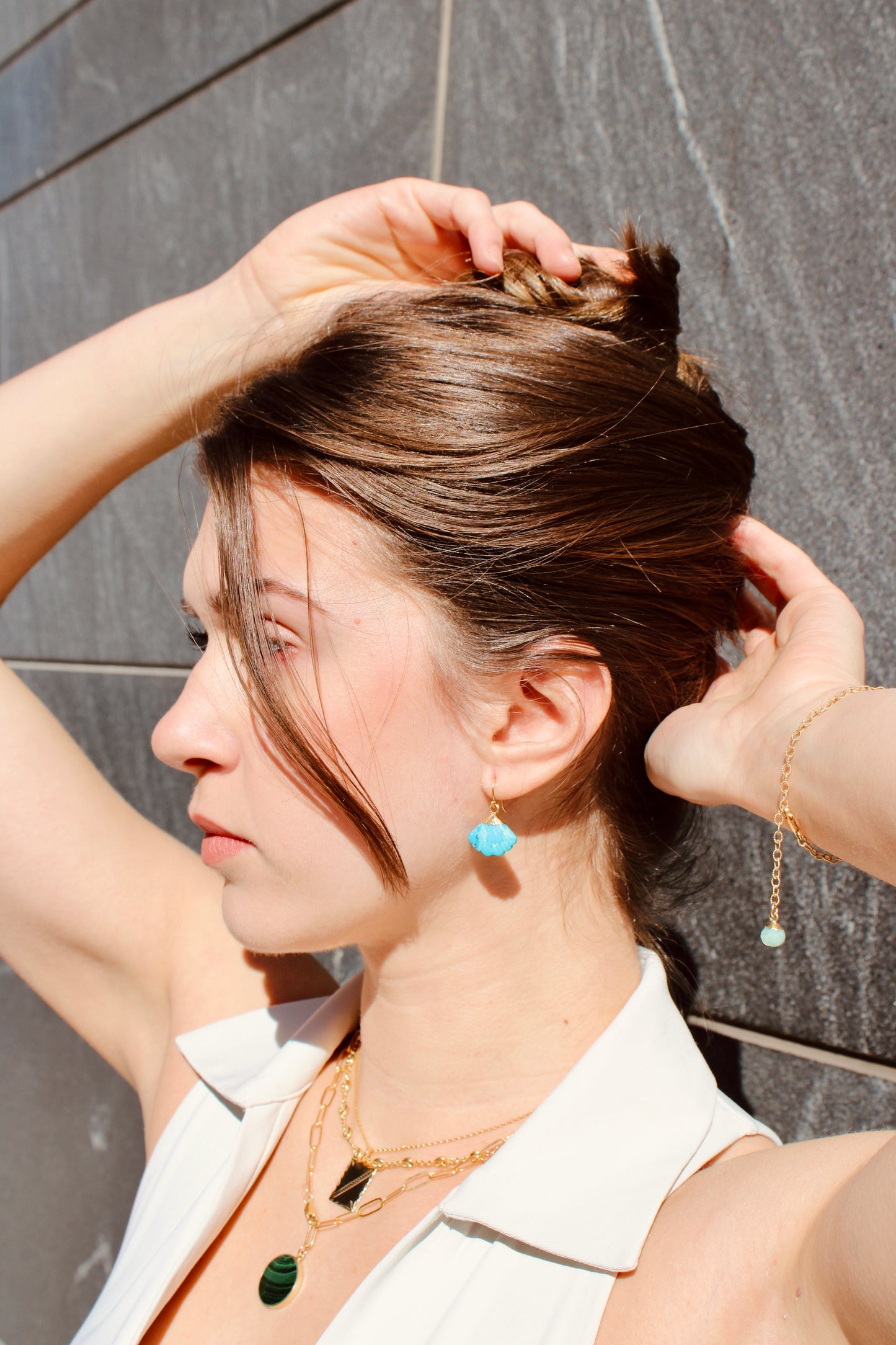 Carved Crystal Drop Earrings