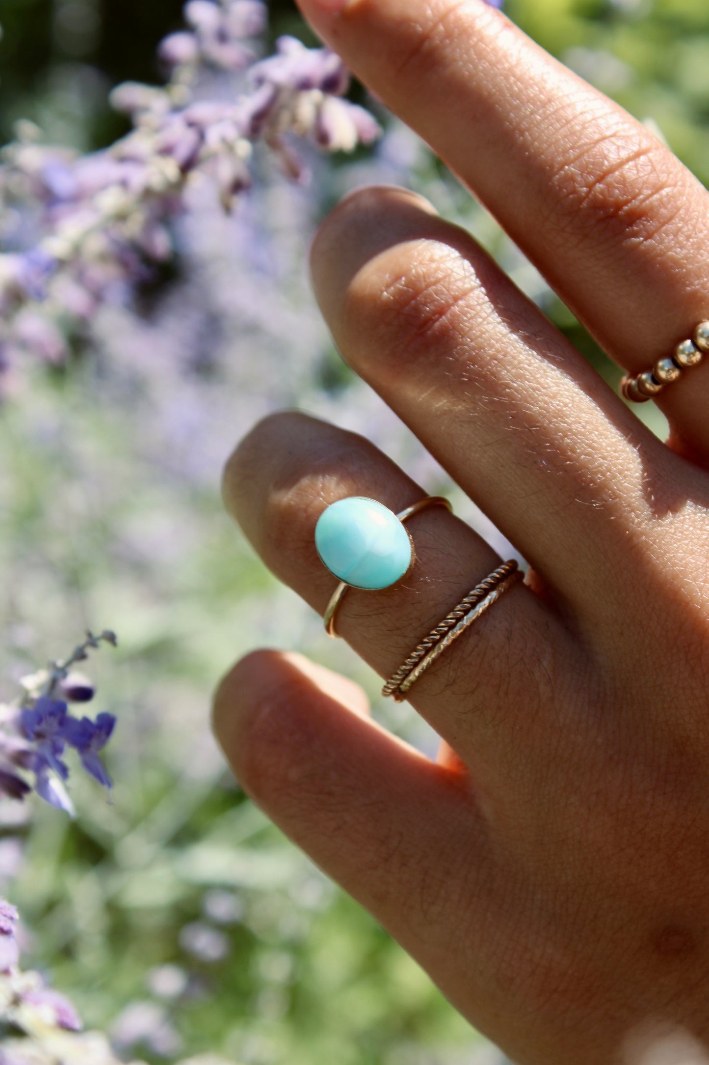 Larimar Gemstone Ring